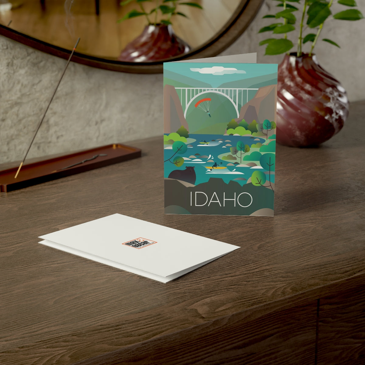 Cartes de notes mates pliées Idaho + enveloppes (10 pièces)