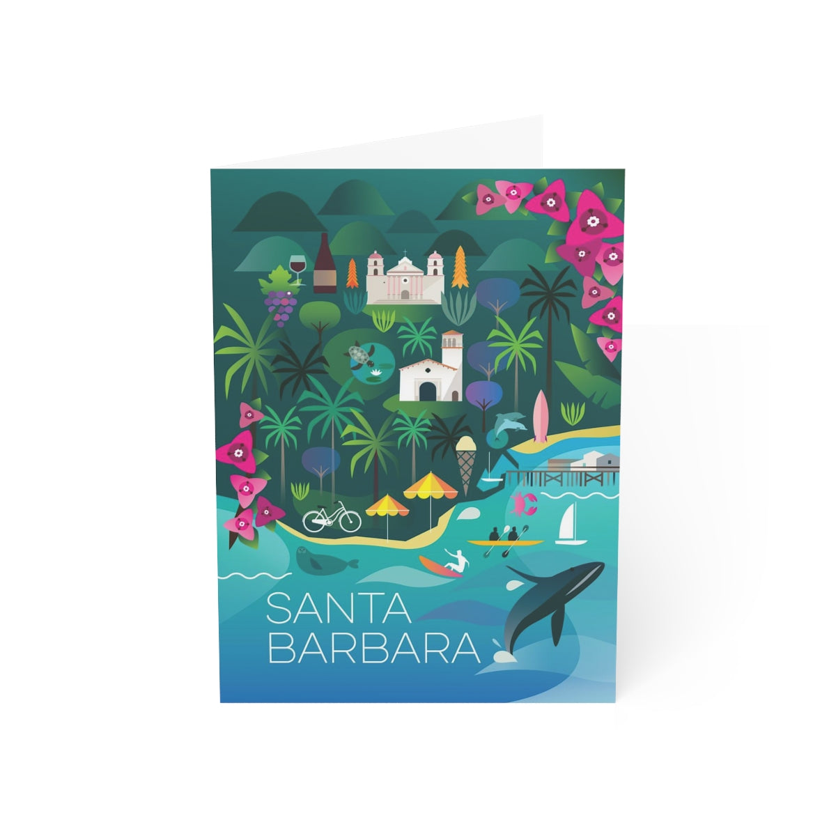 Santa Barbara gefaltete matte Notizkarten + Umschläge (10 Stück) 