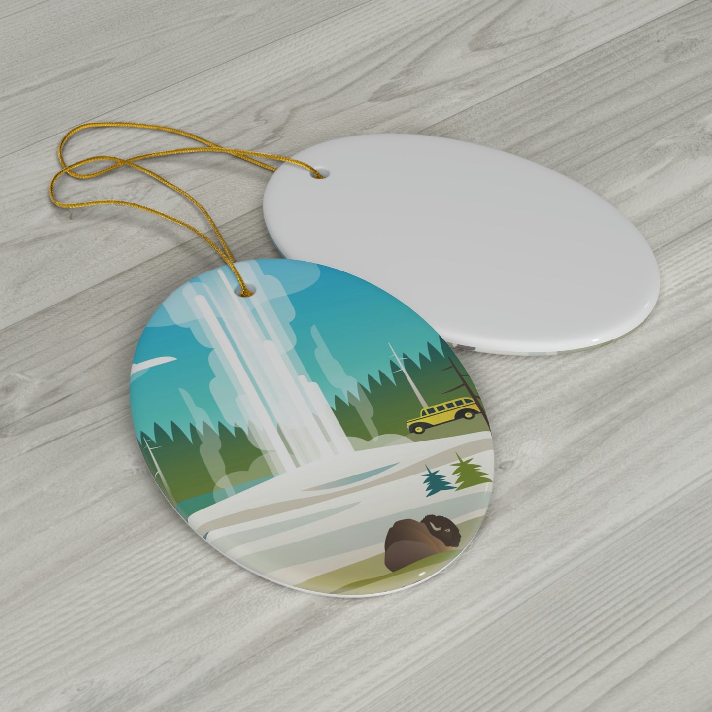 Yellowstone National Park, Old Faithful Ceramic Ornament