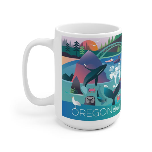 TASSE EN CÉRAMIQUE DE 11 OZ OU 15 OZ DE LA CÔTE DE L'OREGON