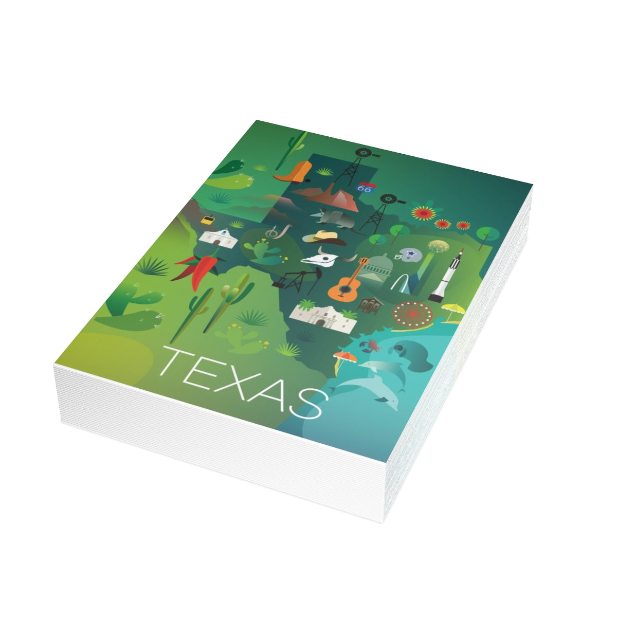 Gefaltete matte Texas-Notizkarten + Umschläge (10 Stück)