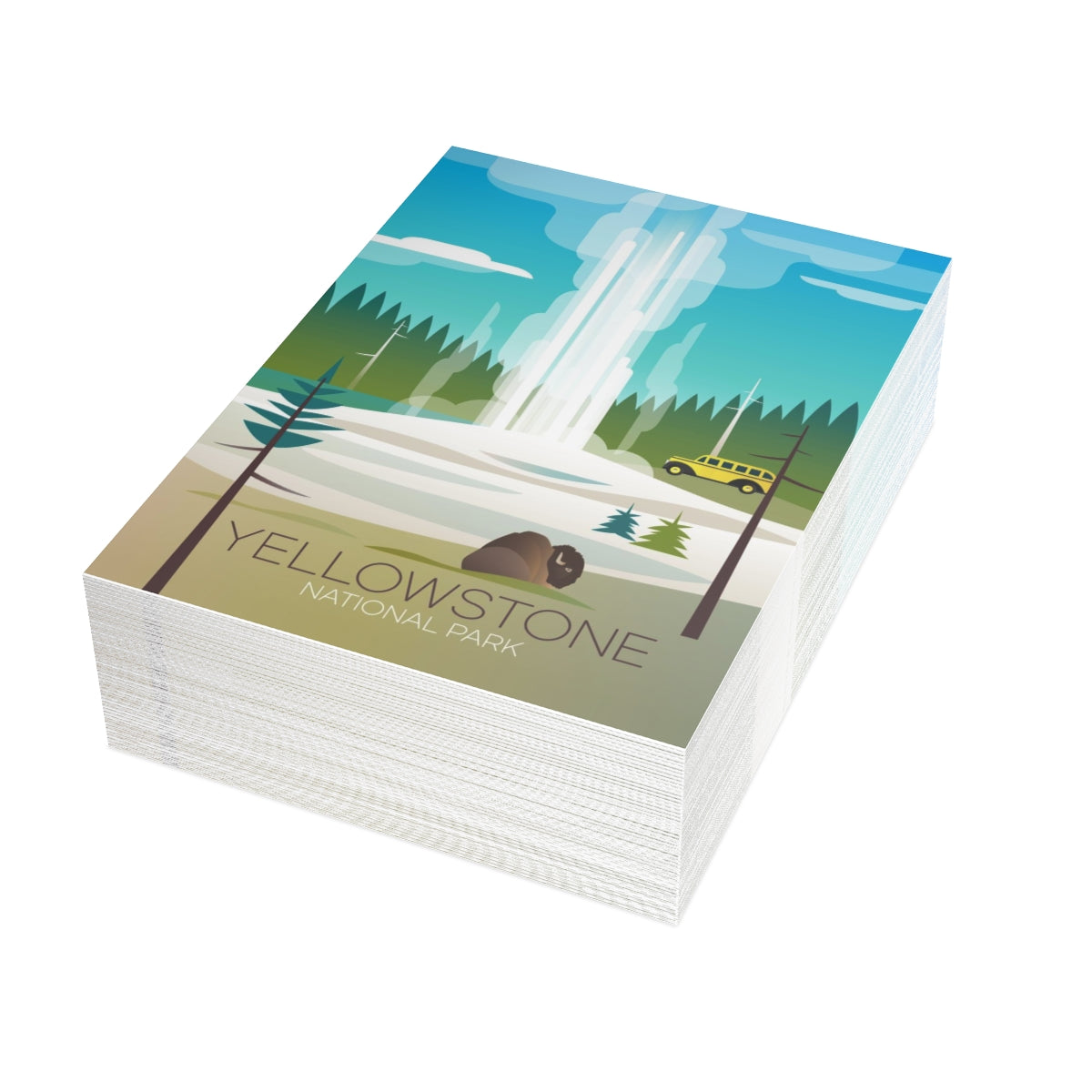 Yellowstone-Nationalpark, Old Faithful gefaltete matte Notizkarten + Umschläge (10 Stück) 
