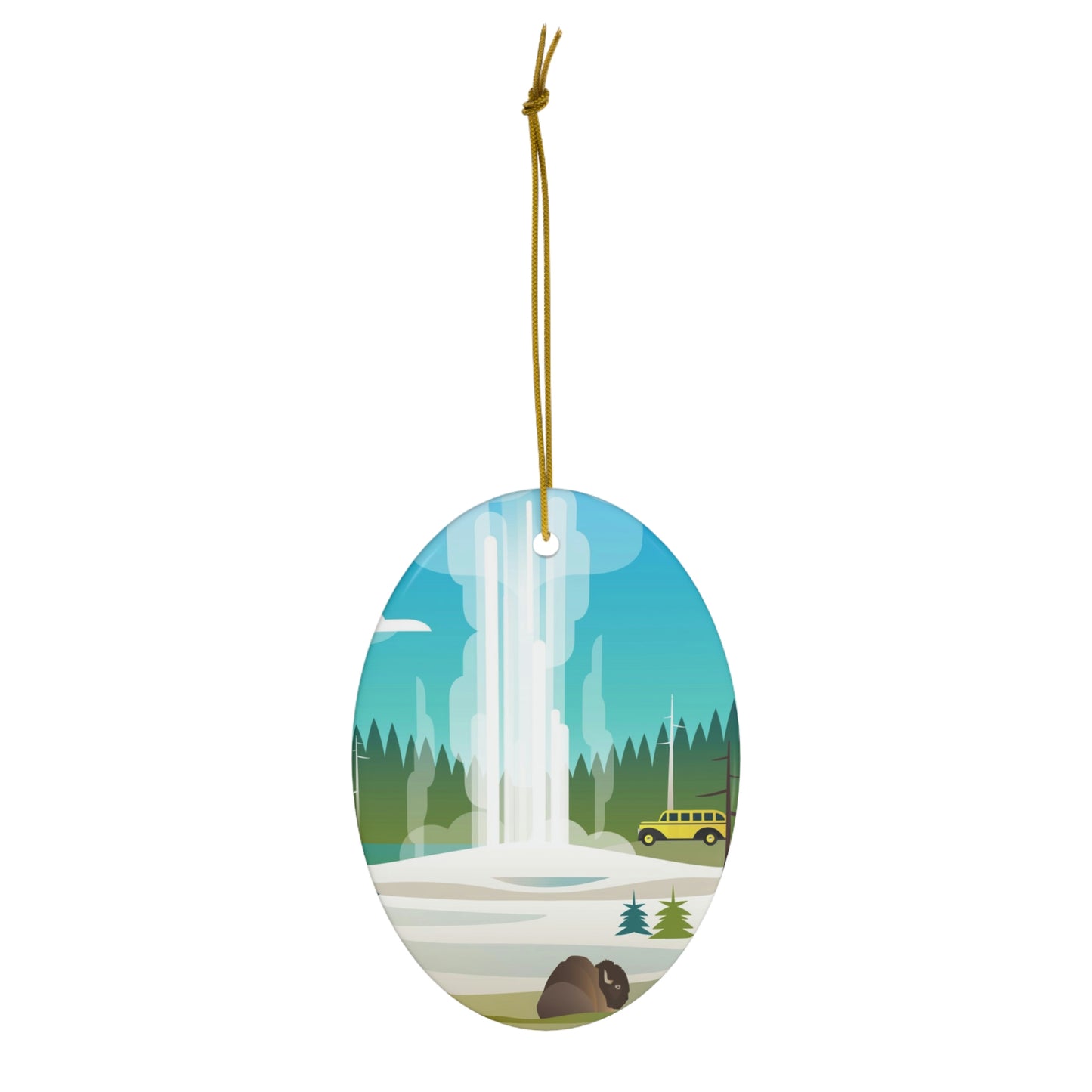 Yellowstone National Park, Old Faithful Ceramic Ornament