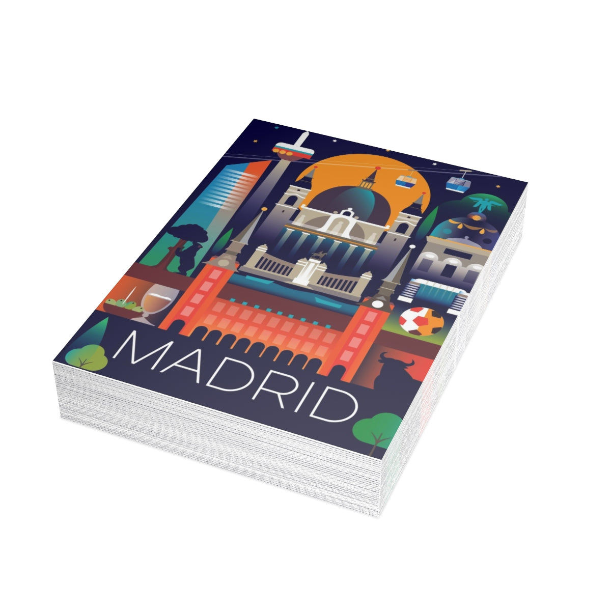 Cartes de notes mates pliées Madrid + enveloppes (10 pièces)