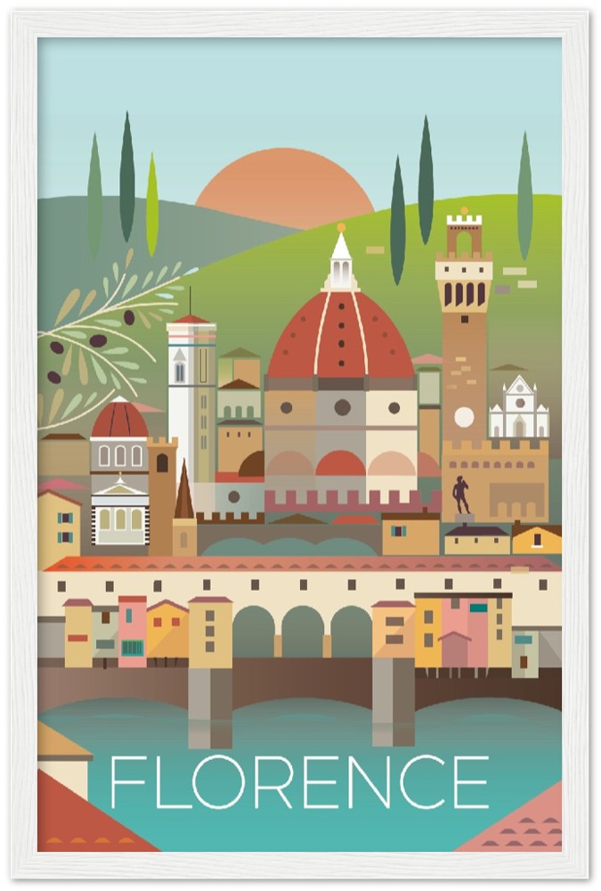 Poster aus Premium-Mattpapier „Florence“ mit Holzrahmen