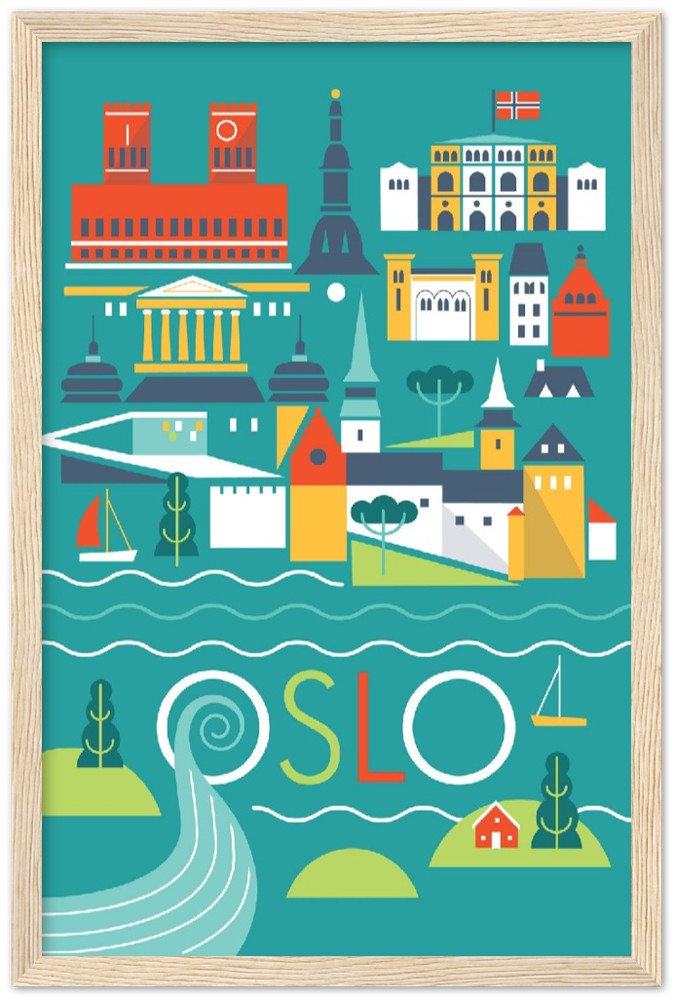 Oslo Premium Matte Paper Wooden Framed Poster