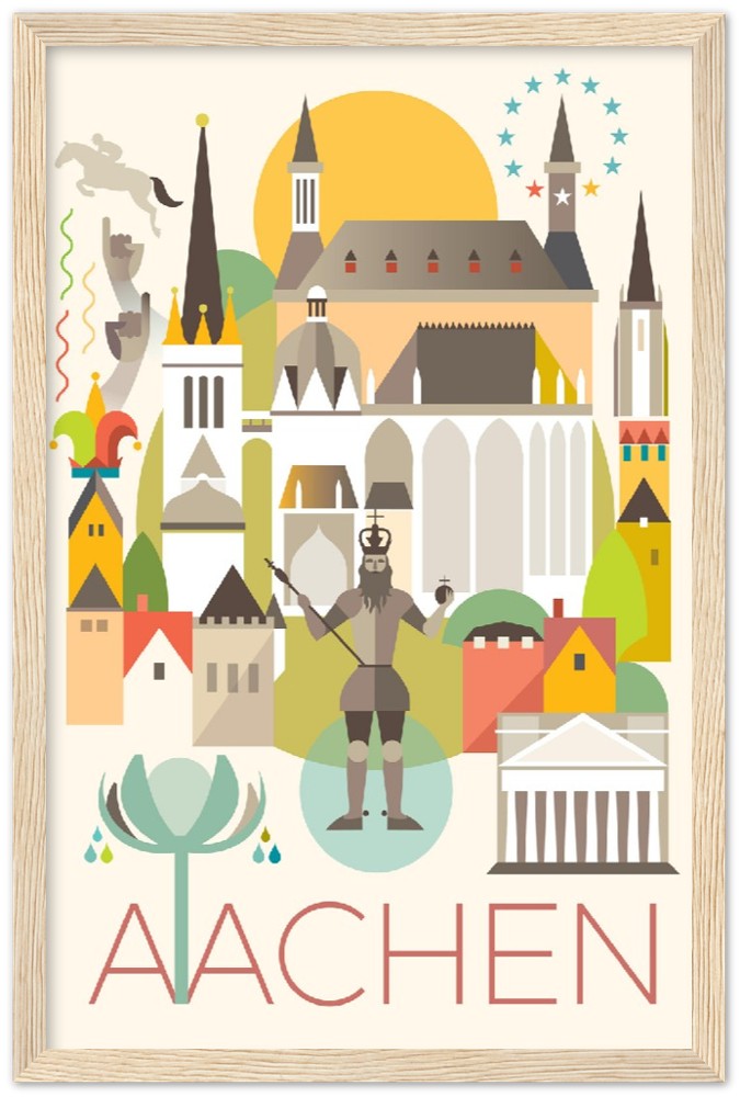 Aachen Premium Matte Paper Wooden Framed Poster
